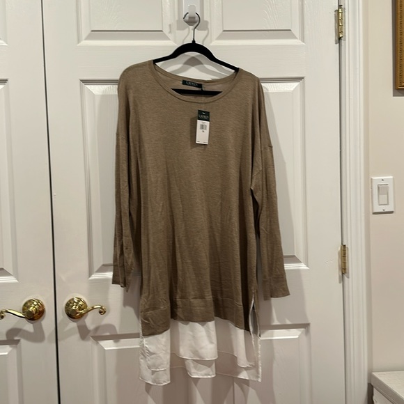 Ralph Lauren tunic sweater with silk bottom - Picture 1 of 4